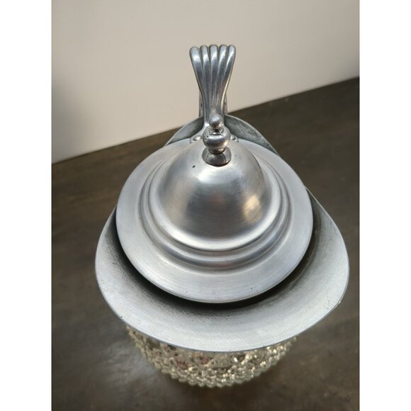 Vntg Italian Glass Pitcher W/ Diamond Presed Glass Pattern 1940s 12.5” T Heavy - Picture 11 of 14